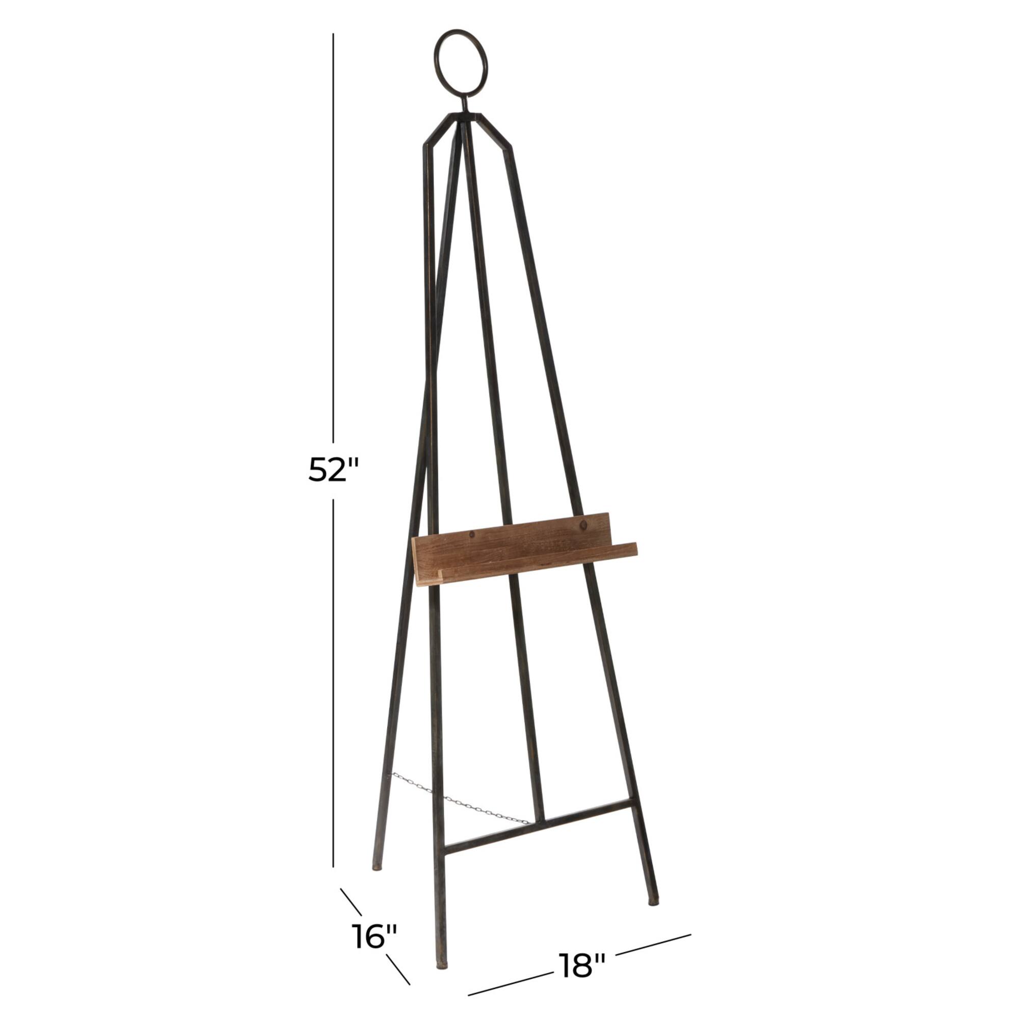 Black Iron Industrial Easel, 52" x 16" x 18"